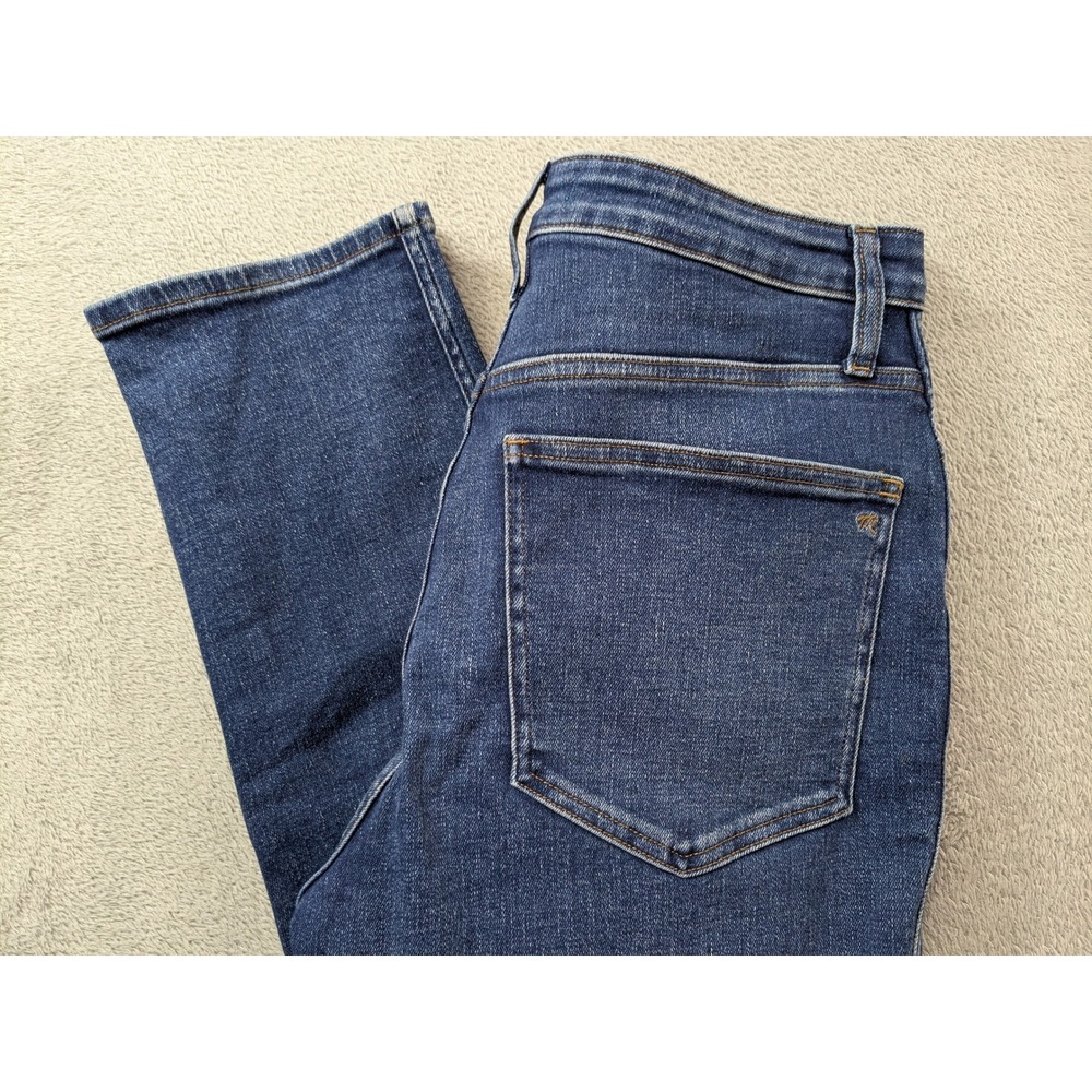 Madewell Curvy Stovepipe Jeans High Rise Straight Leg Dark Wash Blue Denim 30